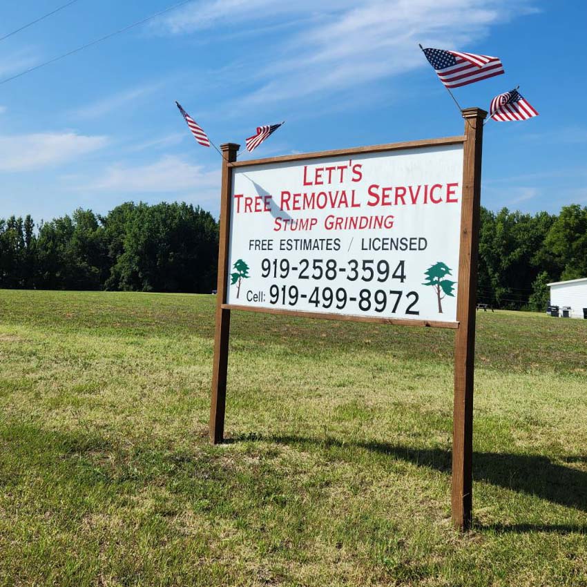 Lett's Tree Removal Service sign